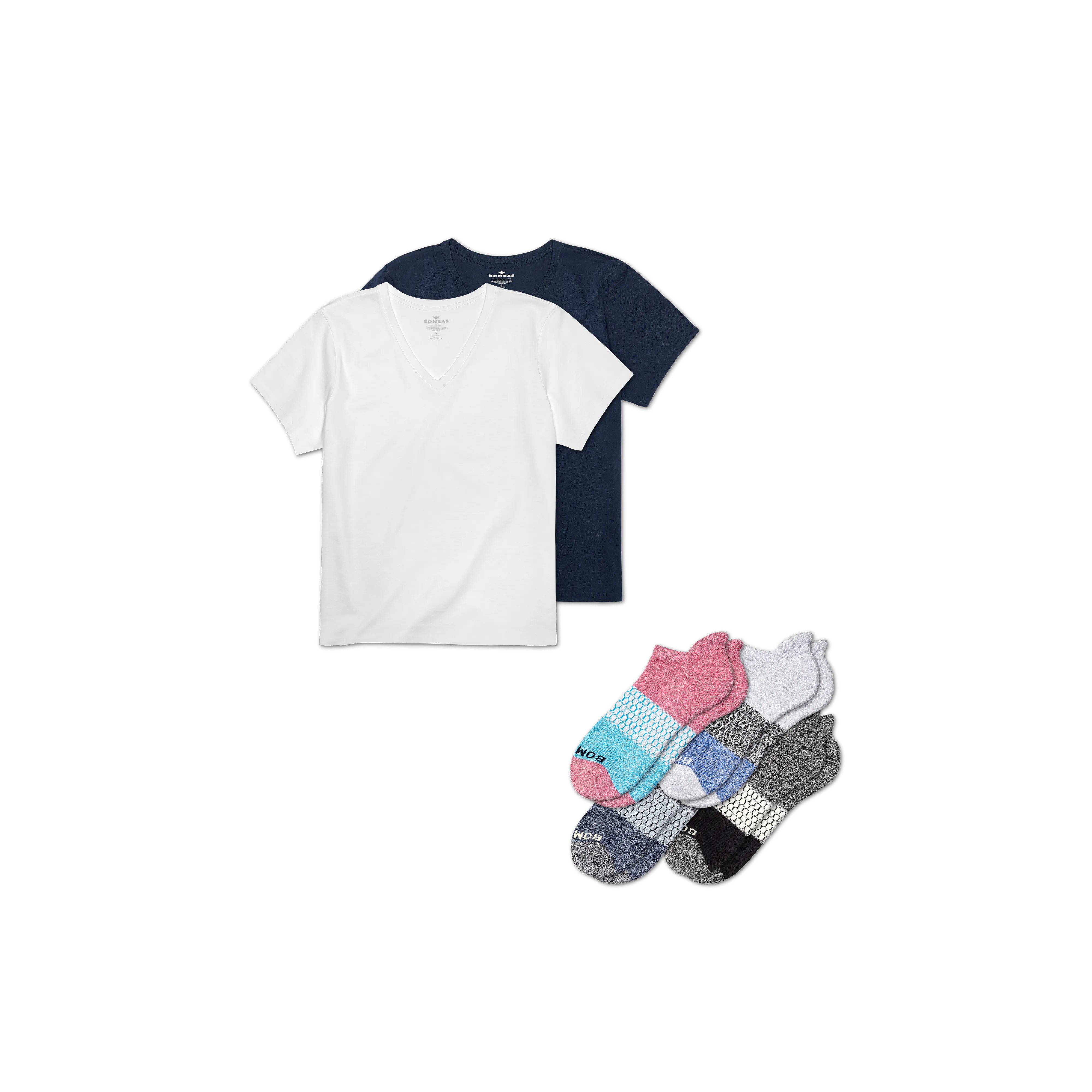 Women's V-Neck T-Shirt & Ankle Sock 6-Pack