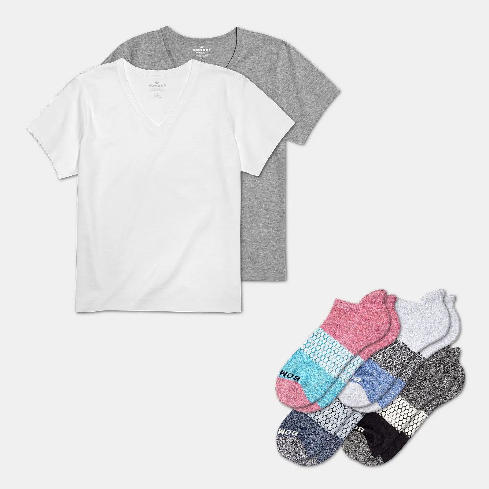 Women's V-Neck T-Shirt & Ankle Sock 6-Pack