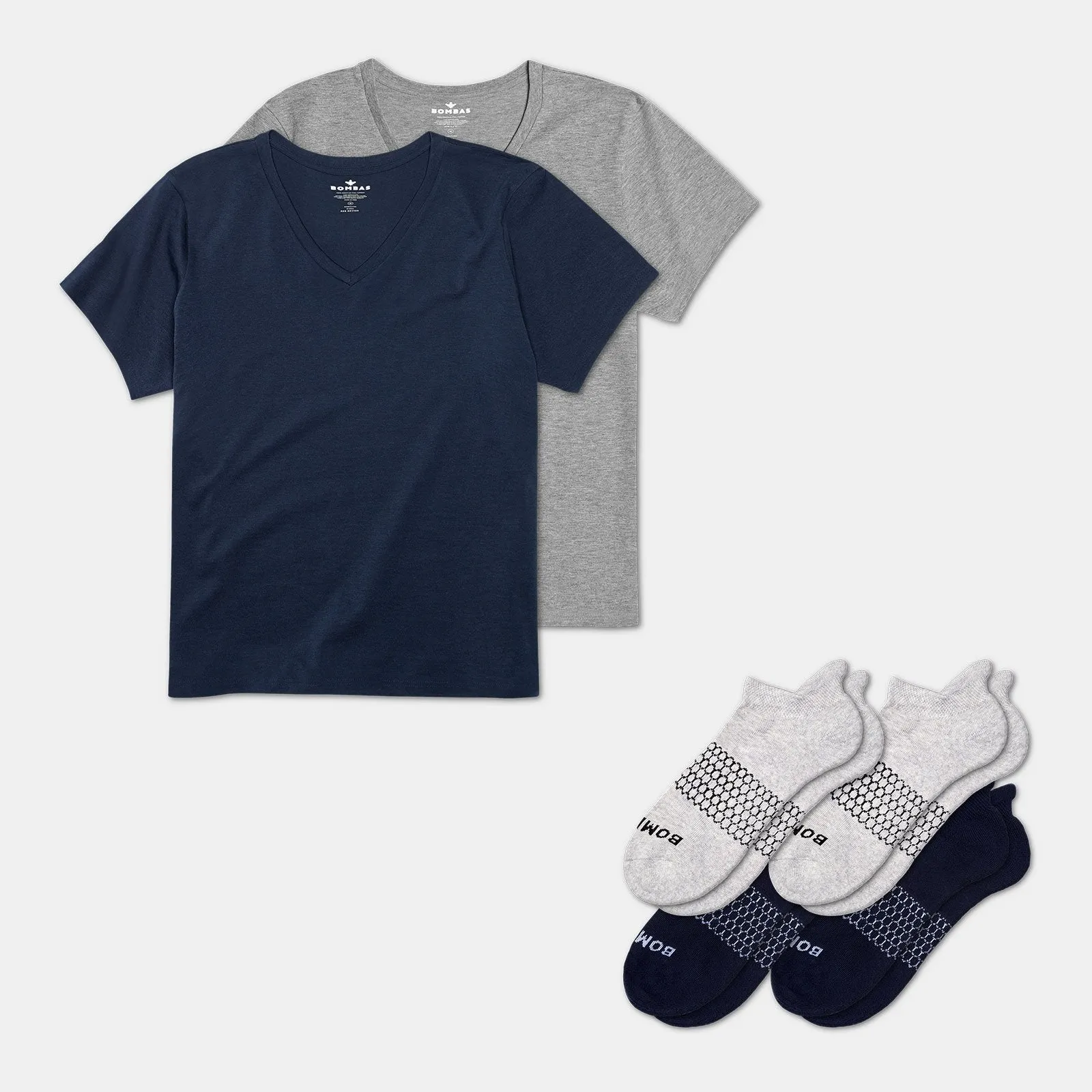 Women's V-Neck T-Shirt & Ankle Sock 6-Pack