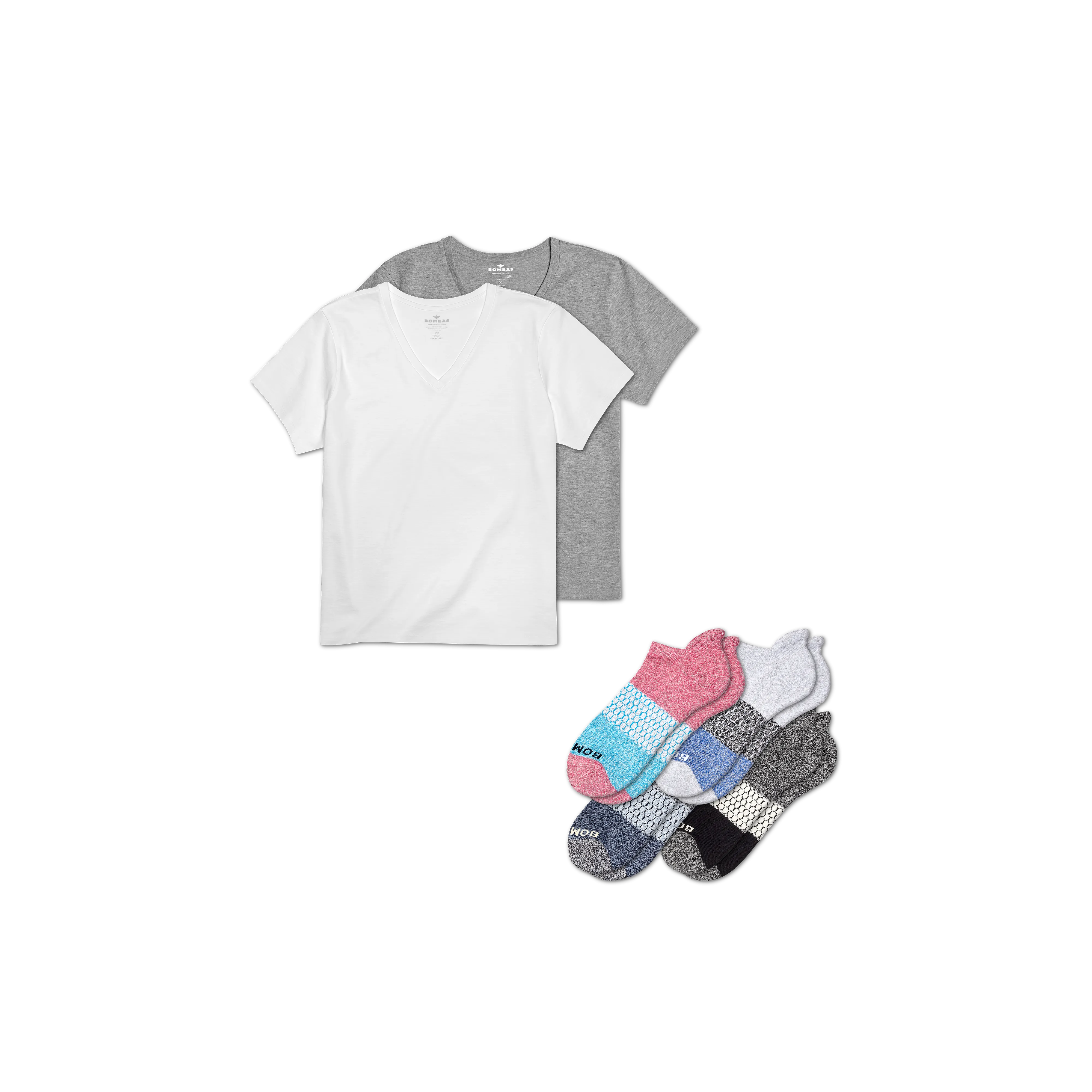 Women's V-Neck T-Shirt & Ankle Sock 6-Pack