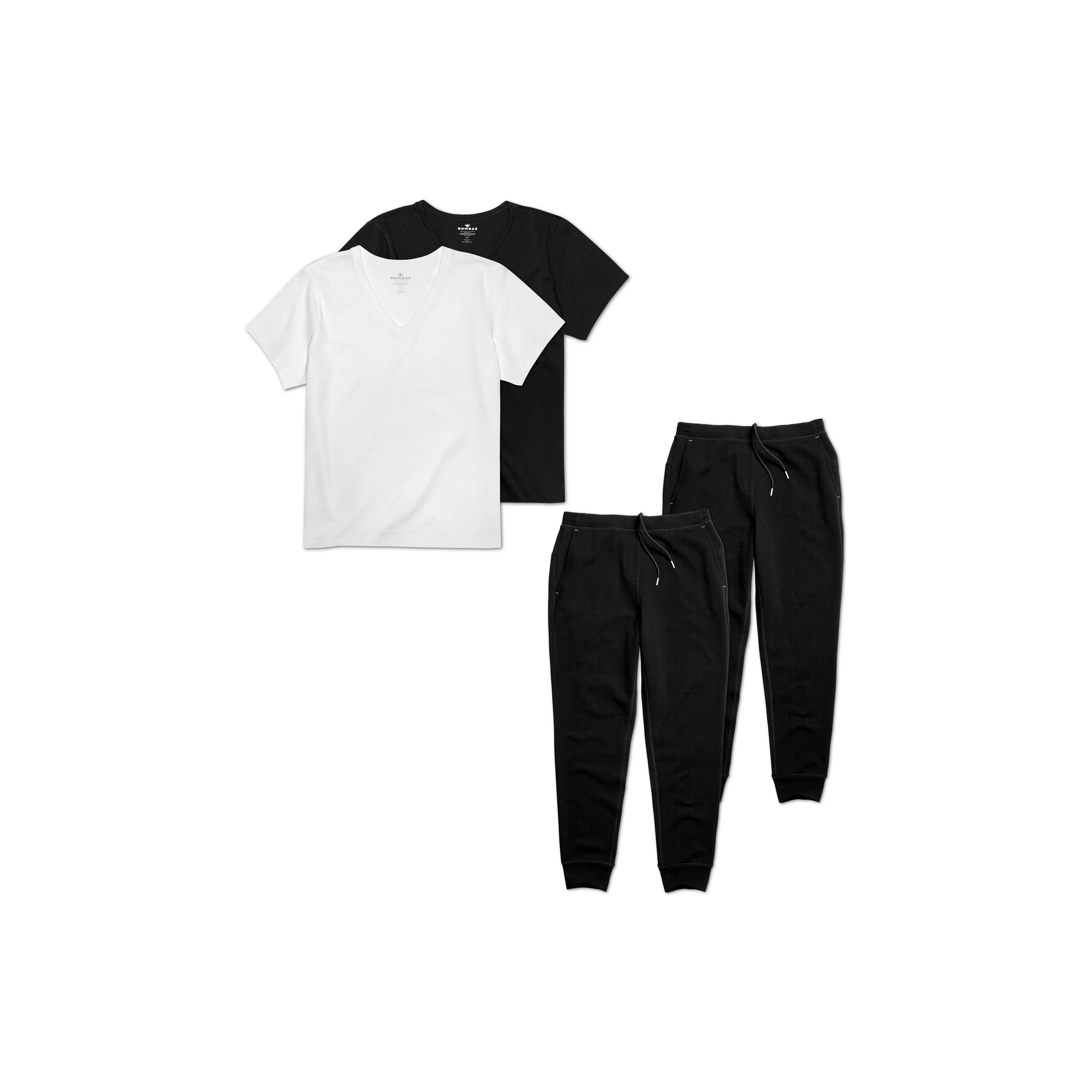 Women's V-Neck T-Shirt & Sweatpants 4-Pack