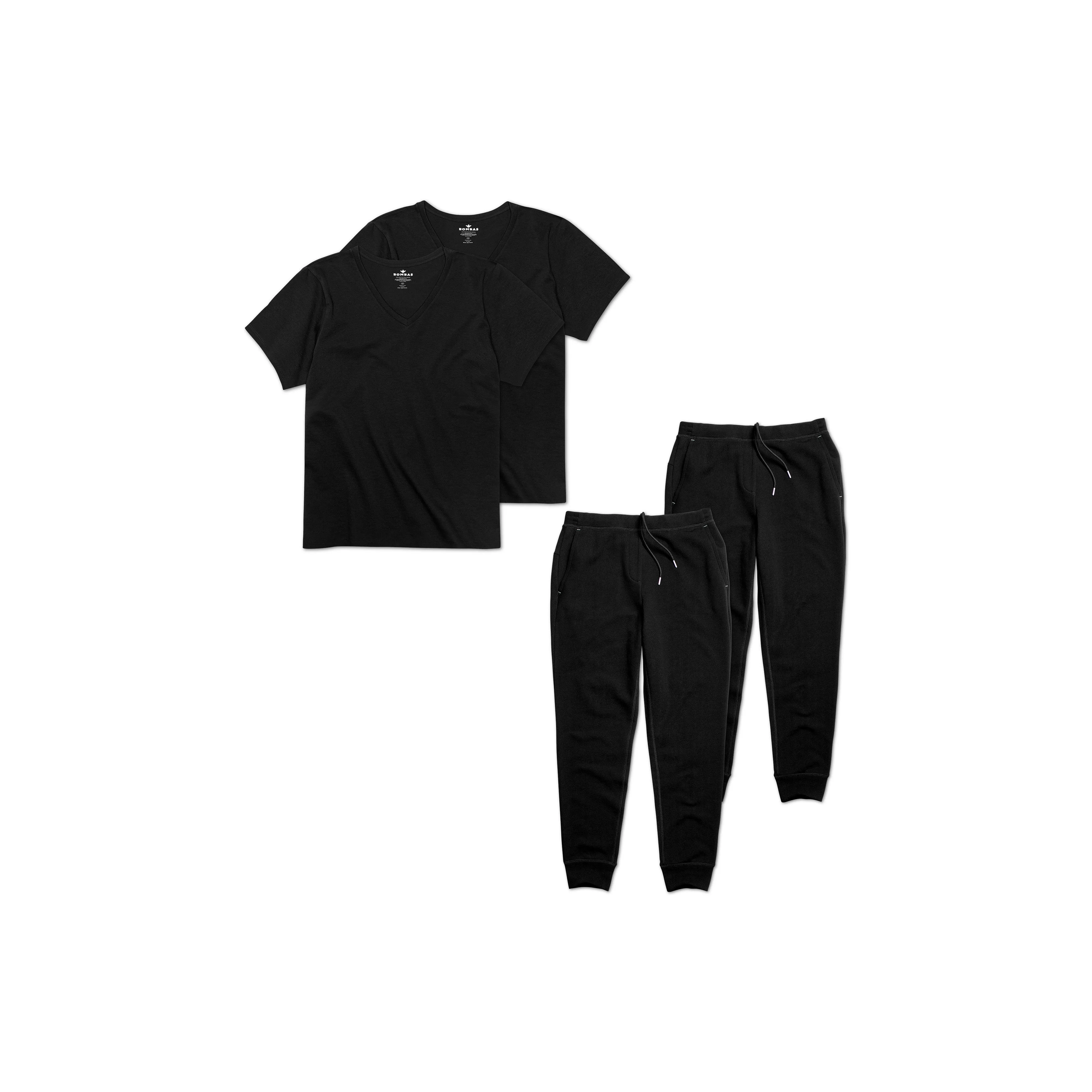 Women's V-Neck T-Shirt & Sweatpants 4-Pack