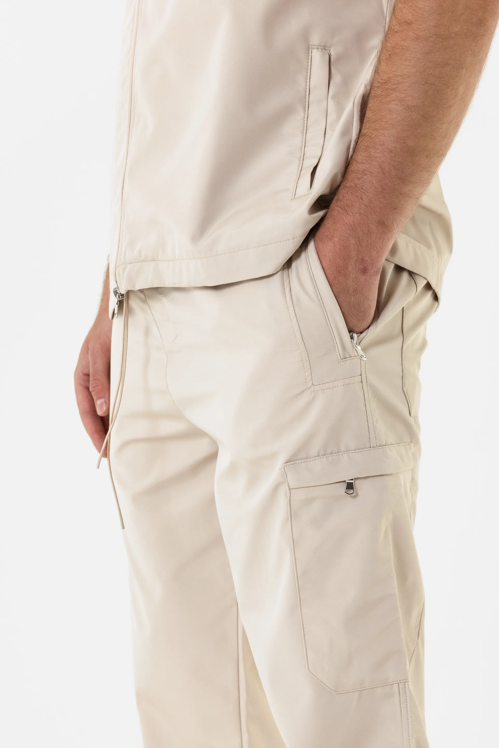 Zip Cargo Pant - Cream