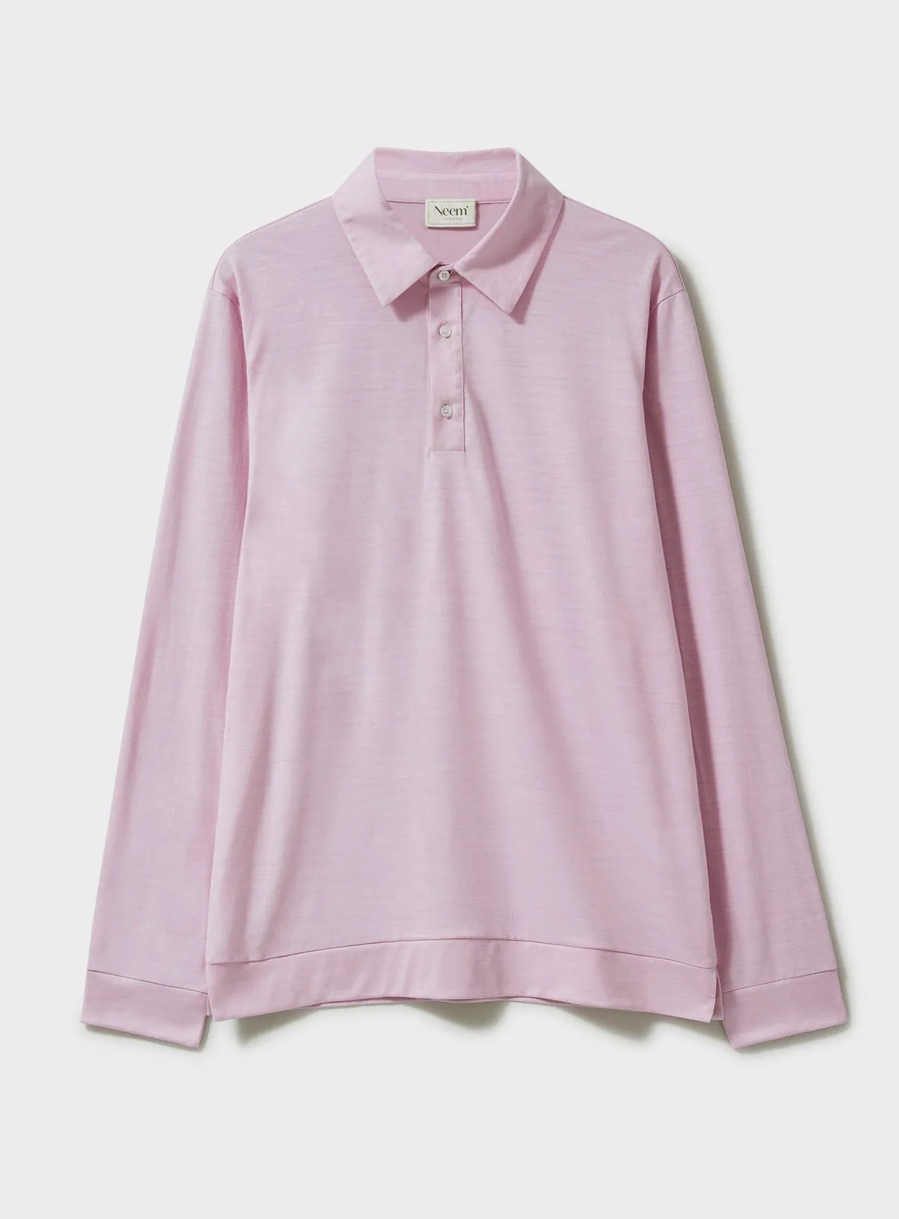 ZQ Merino Wool Jersey Long Sleeve Pink Polo